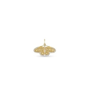 Authentic 925 Sterling Silver Gold Plated Celestial Moth Butterfly Charm Halo Pendant