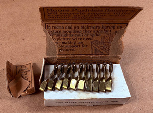 Antique - Moore Push-less Hangers for Pictures 10 Pack No 24 USA 1912 10 lbs