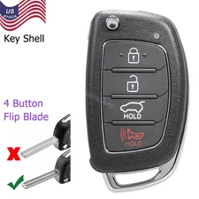 Replacement For 2015 2016 2017 2018 2019 Hyundai Sonata Flip Key Fob Shell Case