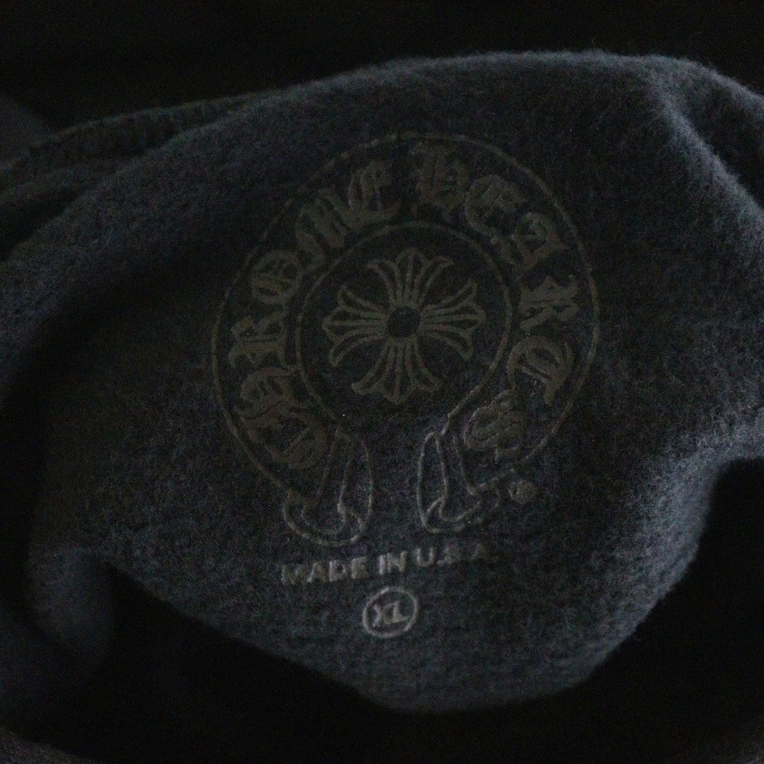 Felpa con cappuccio pullover CHROME HEARTS LOGO SFUMATO SWTSHRT PLV nera usata 6546a66c335e9