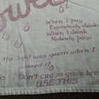 Vintage “Crying Towel”  White Pink Lettering 19x15 1/2” — photo 3