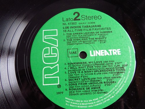 Los Indios Tabajaras – 16 All-Time Film Favorites - LP Compilation Jazz, Latin - Imagen 5 de 5