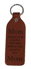 MOM LEATHER KEYCHAIN - 5" Amish Handmade Sentimental Mother Key Ring MADE in USA