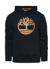 Timberland Tree Core Logo - Pullover Hoodie - Black/Wheat Mens Small 