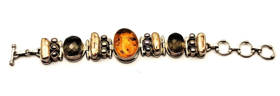 Stempel 925 Sterlingsilber Original Bernstein Facettiert Steine Perle 8 " - Bild 2 von 4