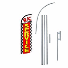 AC Service Flag Flutter Feather Banner Swooper Extra Wide Windless Bundle