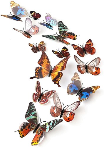 3D Butterfly wall stickers / magnet 12 pcs Art Decoration Kids Room craft - Picture 10 of 18