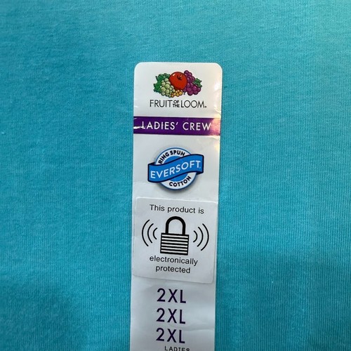 Fruit of the Loom Ladies Crew Eversoft T-Shirt Women’s 2XL Teal Short-Sleeve NWT - Picture 4 of 4