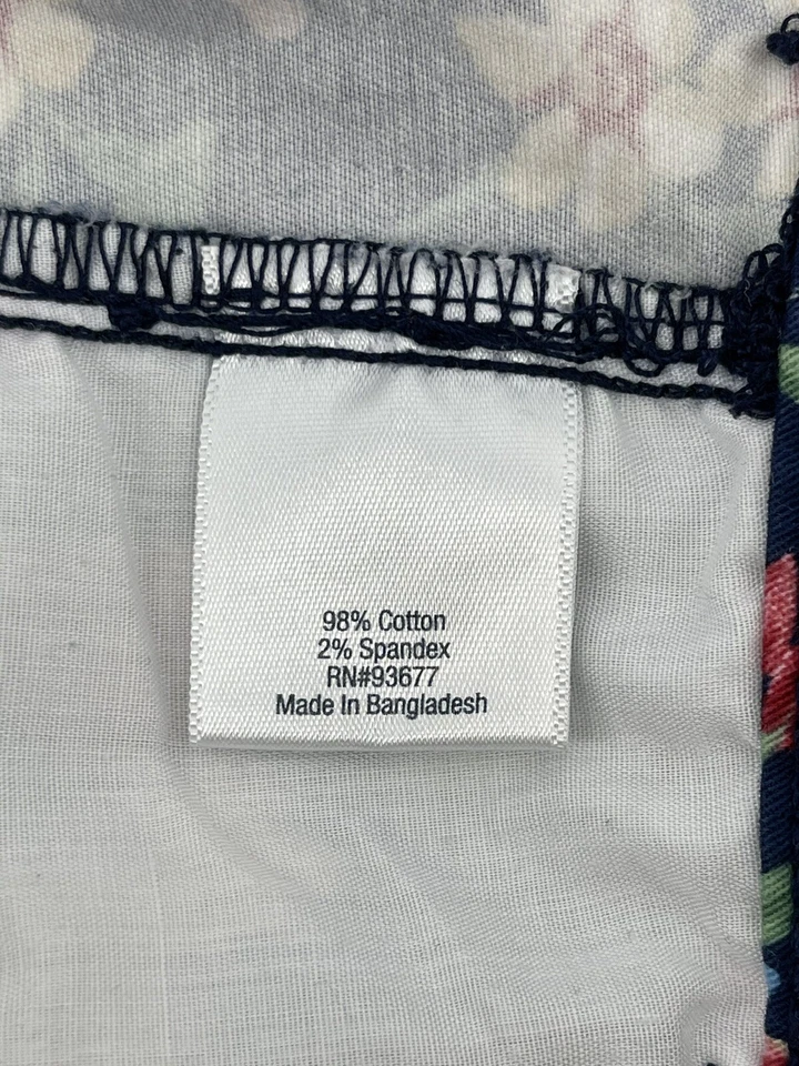 Pantalones cortos elásticos St Johns Bay para mujer talla 16 azul multicolor floral cintura 38” Foto 4 de 4