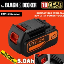 20V 5.0AH Lithium-Ion Battery for Black & Decker 20 Volt LB20 LBX20 LBXR20