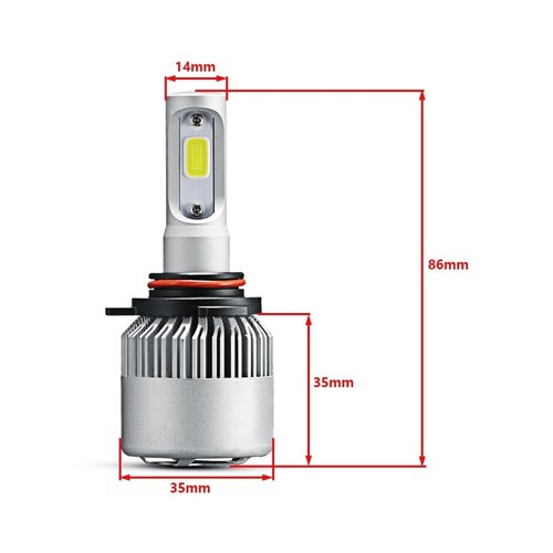 IRONWALLS 9012 HIR2 LED Headlight Bulbs Kit Hi/Low Beam Super Bright 6000K White - Picture 11 of 12