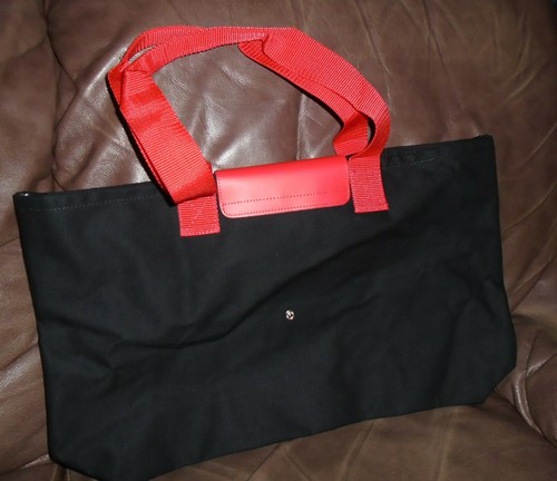 Lancome Black & Red Foldable Travel/Beach Tote Bag NWOT - Picture 9 of 11