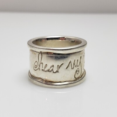 Shawn Killinger Sterling Silver Hear My Soul Speak Wide Band Ring Size 8.5