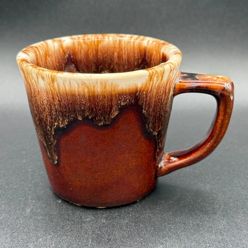 Vintage Kathy Kale Brown Drip Stoneware Glazed Pottery Coffee Mug USA