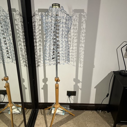 Vintage ADJUSTOFORM Mannequin Wire Frame And Wood Stand