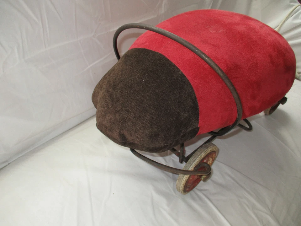 Steiff HUGE! Pull Toy Antique / Vintage Steiff Riding Pull Toy Lady Bug 21" x 11 - Image 4 of 4