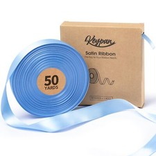 Baby Blue Satin Ribbon Double-Faced 7/8 Inch x 50 Yards Wedding Crafts
