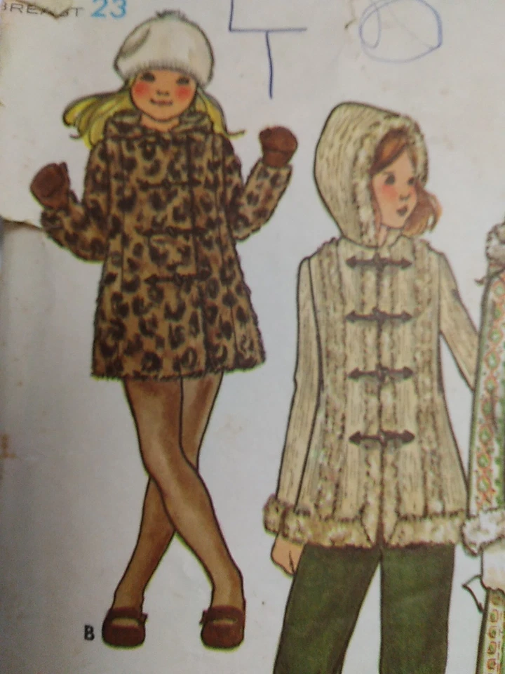 Abrigo Plumero Largo Con Capucha Niñas 4 Butterick 6365 Patrón de Costura De Colección Palanca Manta Foto 3 de 4