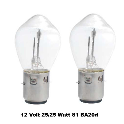 2 Stück 12V 25/25W BA20d S1 Moped Motorrad Roller Mofa  Lampe Glühlampe JS1w