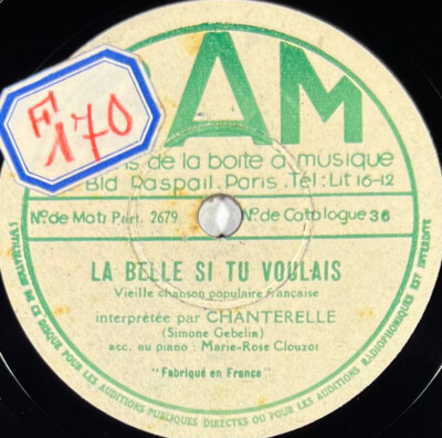Pfifferling: Die Schöne, wenn du wolltest / Pierre de Grenoble 78 Umdrehungen rpm BAM 36