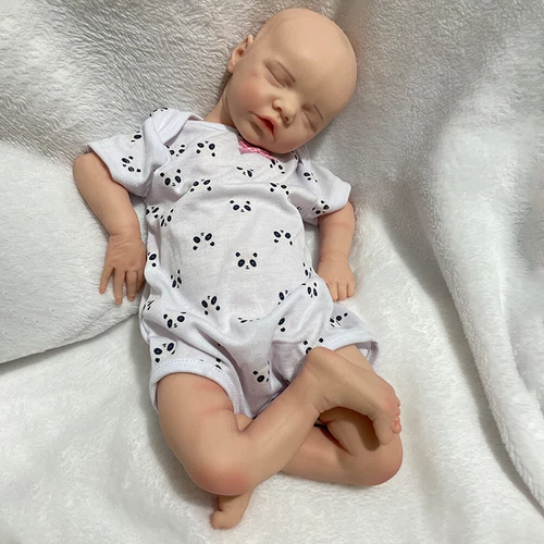 17" Full Silicone Reborn Doll Handmade Soft Painted Newborn Baby Birthday Gift - Picture 12 of 15
