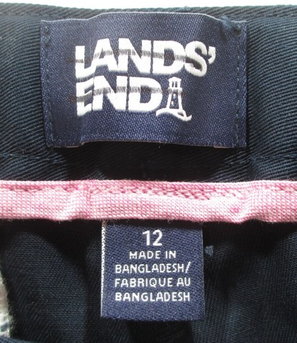 LANDS END Navy School Uniform Plain Front Chino Shorts Girls 12 NEW - Picture 7 of 7