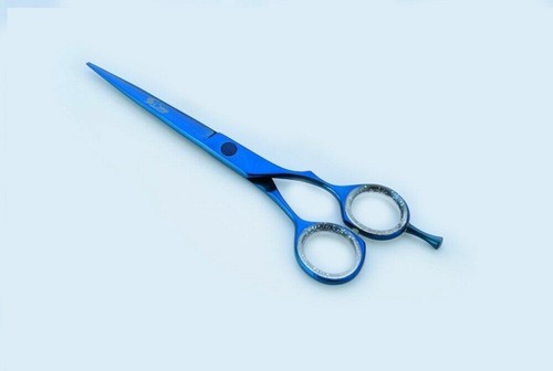 Titanium Blue Barber Scissors Hairdressing Shears Hair Cutting Salon Razor Edge  - Picture 3 of 3