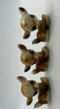 Vtg Set of 3 Miniature Anthropomorphic Deer Fawns Celluloid Figurines Hong Kong