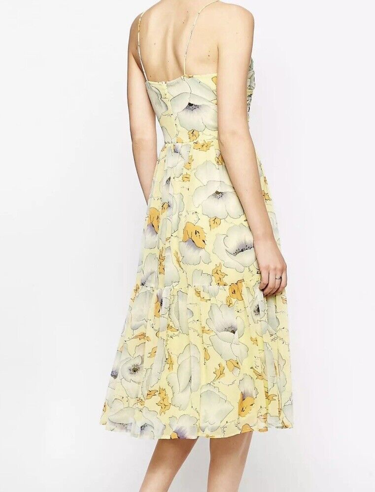 ASOS Tiered Cami Midi Yellow Floral Dress, Fully … - image 3