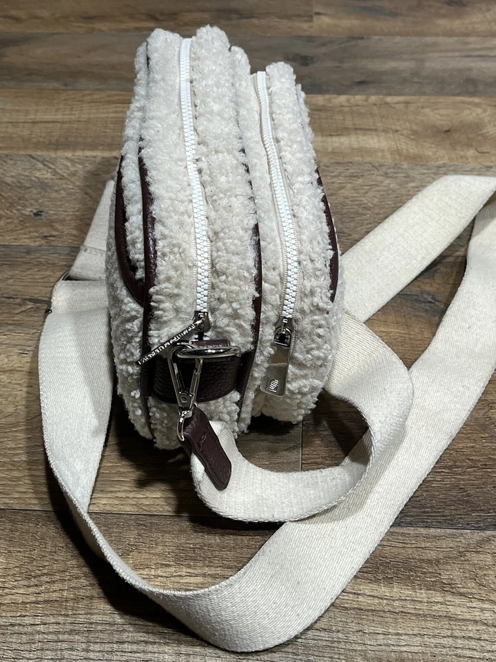 Laundry By Sheli Segal Cream Sherpa Bag Purse 10X6 inches - Image 4 of 4