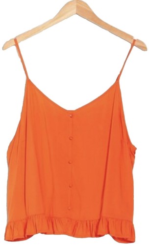 VTG White Eyelet Ruffle Camisole Top w/ Pink Ribbon Lace Trim