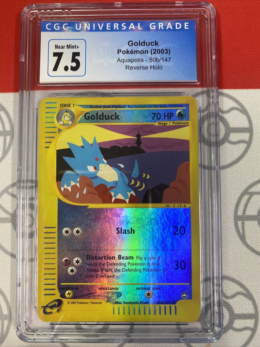 CGC 7.5 2003 Pokemon Gem Mint Golduck Reverse Holo Aquapolis 50b