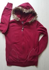 TCHIBO warme Damen SWEAT JACKE Cardigan Teddyfell gefüttert 32/34/36 Kapuze GUT