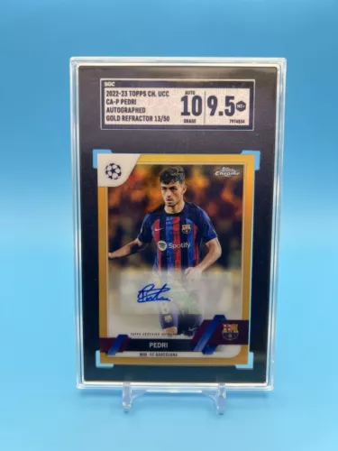 Pedri Gold /50 Auto SGC 9.5 AUTO 10 2022-23 Topps Chrome UEFA Club Competitions