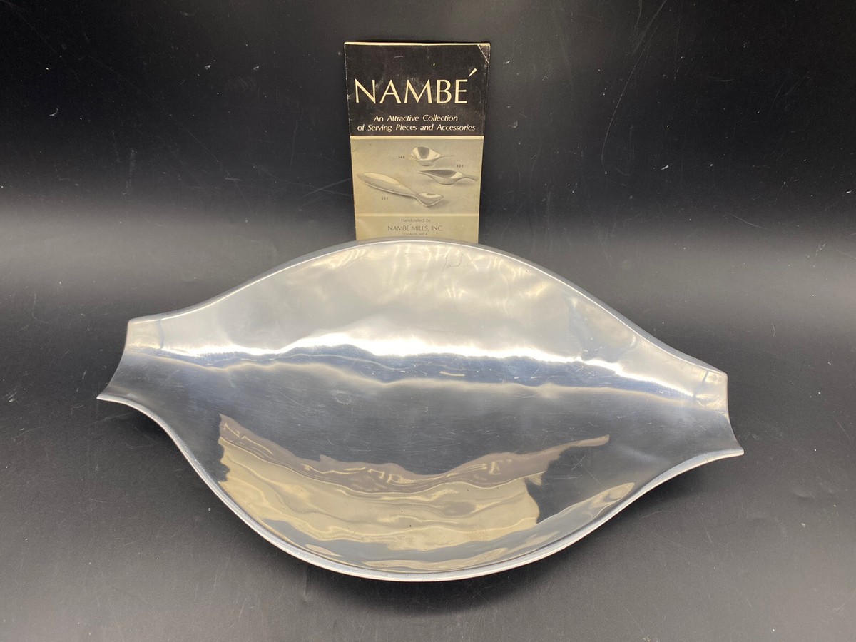 Vintage Nambe Bowl 520 Double Handle Bowl Mid Century Modern Nambe Serving  Bowl