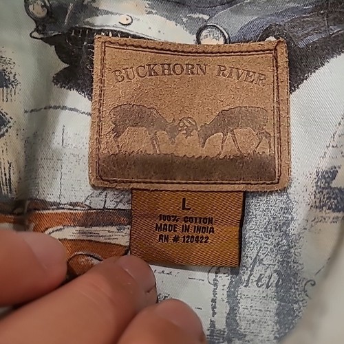 Buckhorn River Shirt Mens Large Route 66 Classic Car All Over Print Short Sleeve - Picture 6 of 6