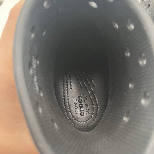 Crocs Women's Crush Rain Boots Black Rubber Platform Shoes Size 6 US - 第 7/8 張圖片
