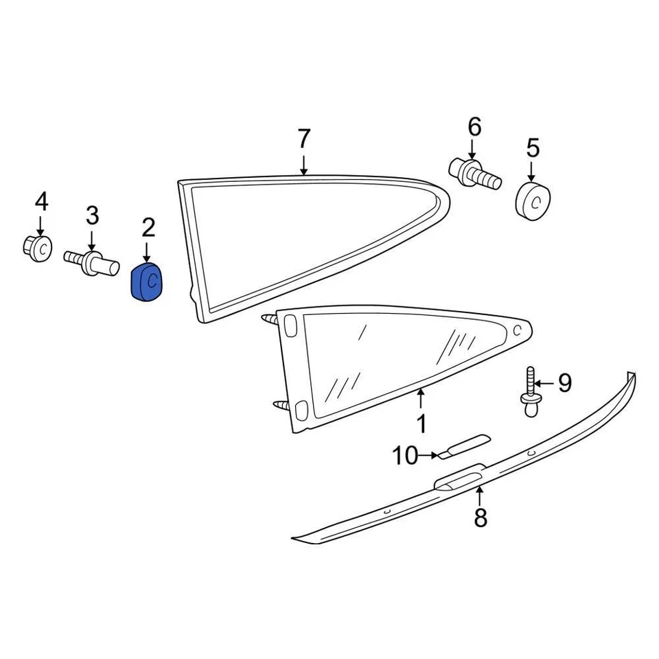 For Porsche 911 1999-2013 Porsche 99654332500 Rear Left Quarter Glass Seal - Imagem 4 de 4