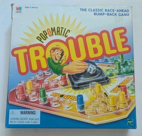 Vintage 1998 Pop-O-Matic Trouble Board Game, Milton Bradley, Complete, Pre-Owned