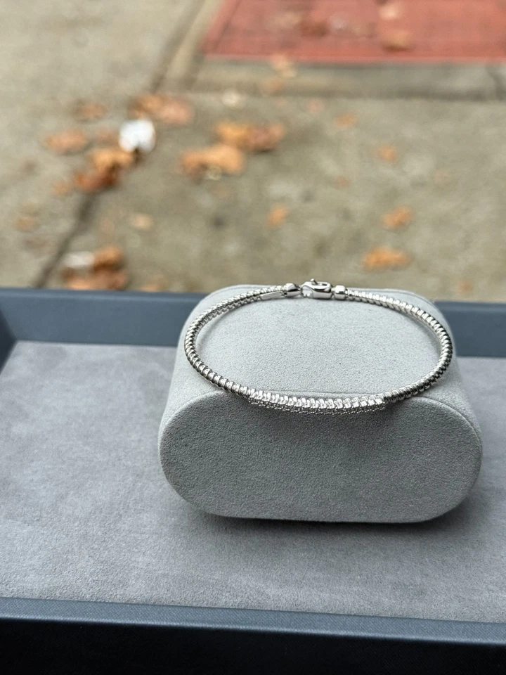 Brazalete brazalete flexible de diamantes naturales de 0,30 ctw de oro de 14 k de 7"" pulgadas - $8000 Foto 3 de 4