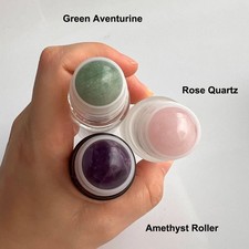 Glass Roll On Bottles 30ml 50ml Extra Large Amethyst Aventurine Rollers Underarm