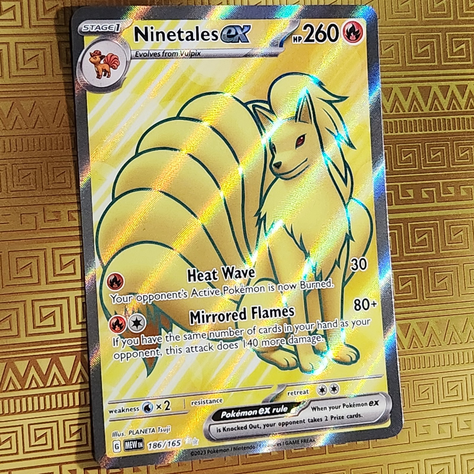 Ninetales EX 186/165 Full Art Ultra Rare Scarlet & Violet 151 Pokemon TCG NM