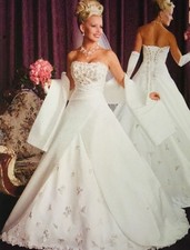 Abito da sposa Maggie Sottero Davina avorio/viola lavanda nuovo con etichette taglia 10