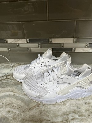 Nike Air Huarache Lace Up White Athletic Men Running Shoes Gym Sz