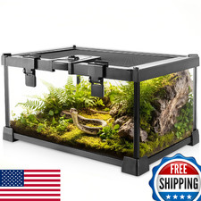 Mini Reptile Glass Terrarium Vivarium 12x8x6 Full View Tank for Small Amphibians