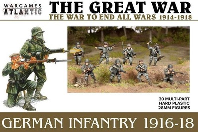 #ad Wargames Atlantic 30 Plastic 28mm World War One German Infantry GW001 $39.00
