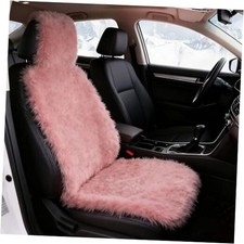1Pc Fluffy Sheepskin Car Seat Cover Warm Breathable, Wool Car Seat Pink