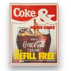 Coca-Cola Refill 14 x 11 VNTG Cardboard Countertop Stand-Up Ad Sign Easel 1980s