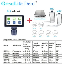(US Delivery) 4.5" Video Laryngoscope with disposable blades(MAC1/2/3/4/D-blade)