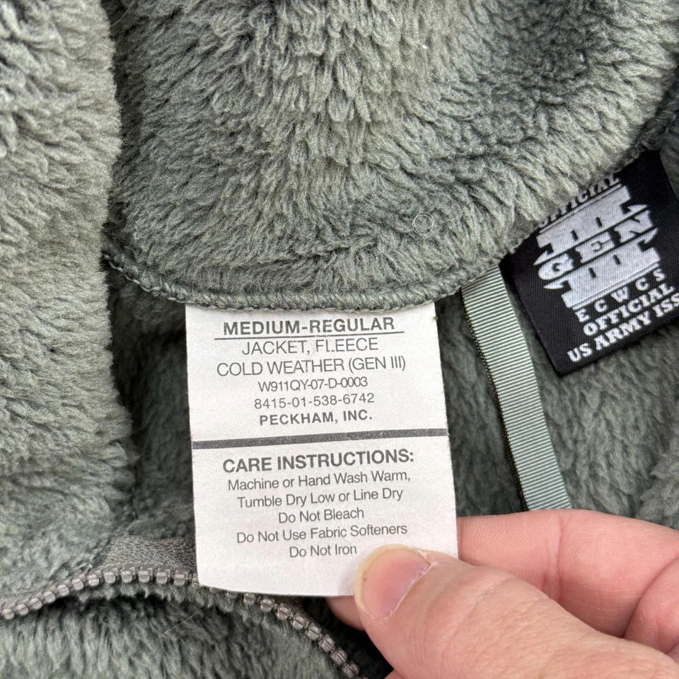 Peckham ECWCS Gen III Fleece Jacket Mens Medium Regular Military Cold Weather - Image 2 of 4